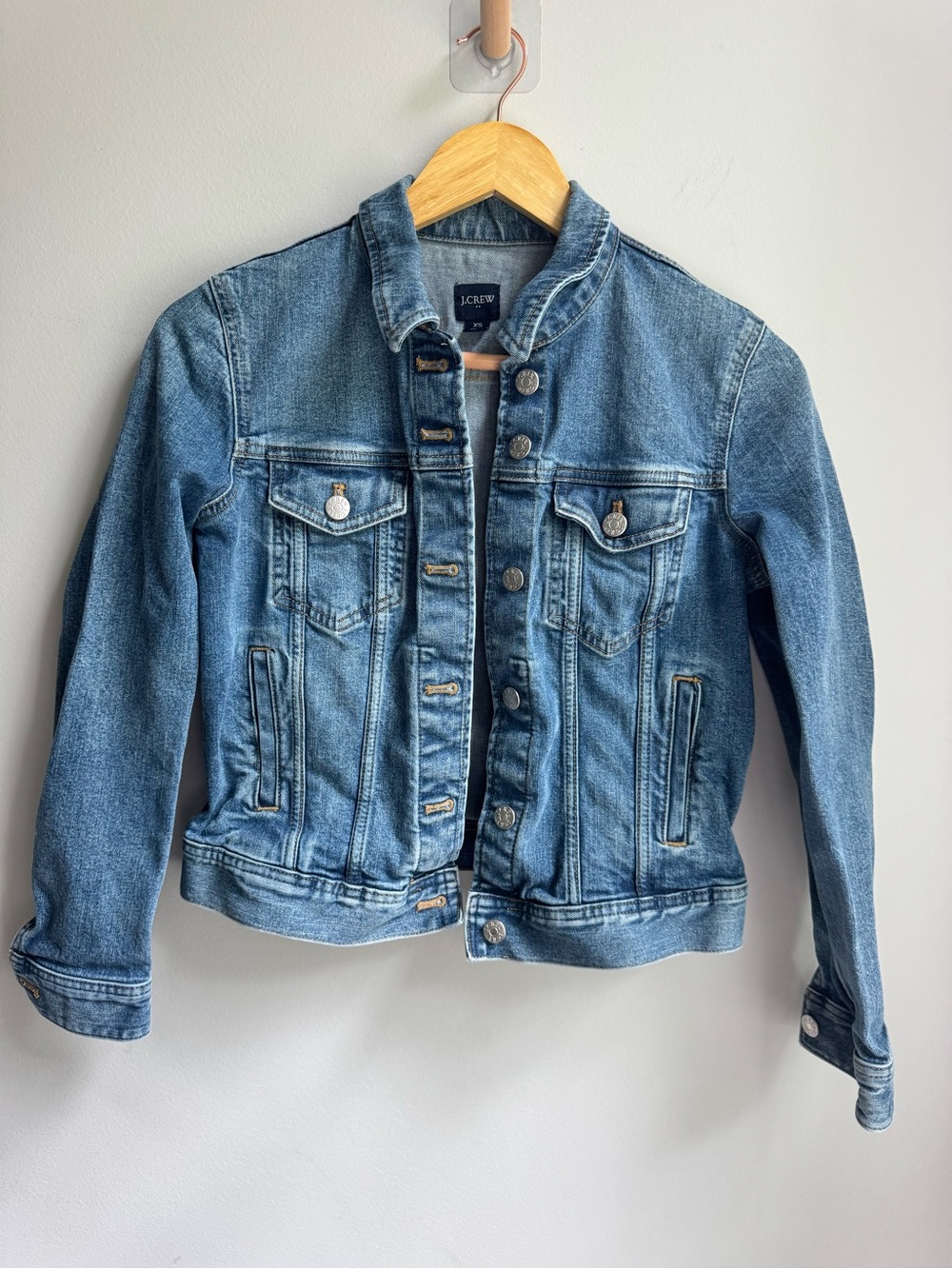 J. Crew Medium Wash Denim Jacket in Blue #jcrew